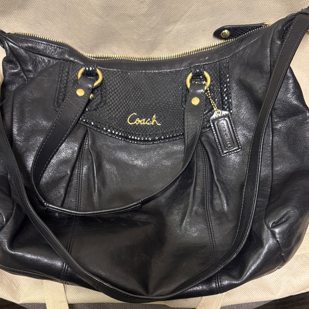 Coach Bag Black Classic Ashley Leather Satchel Handbag Purse